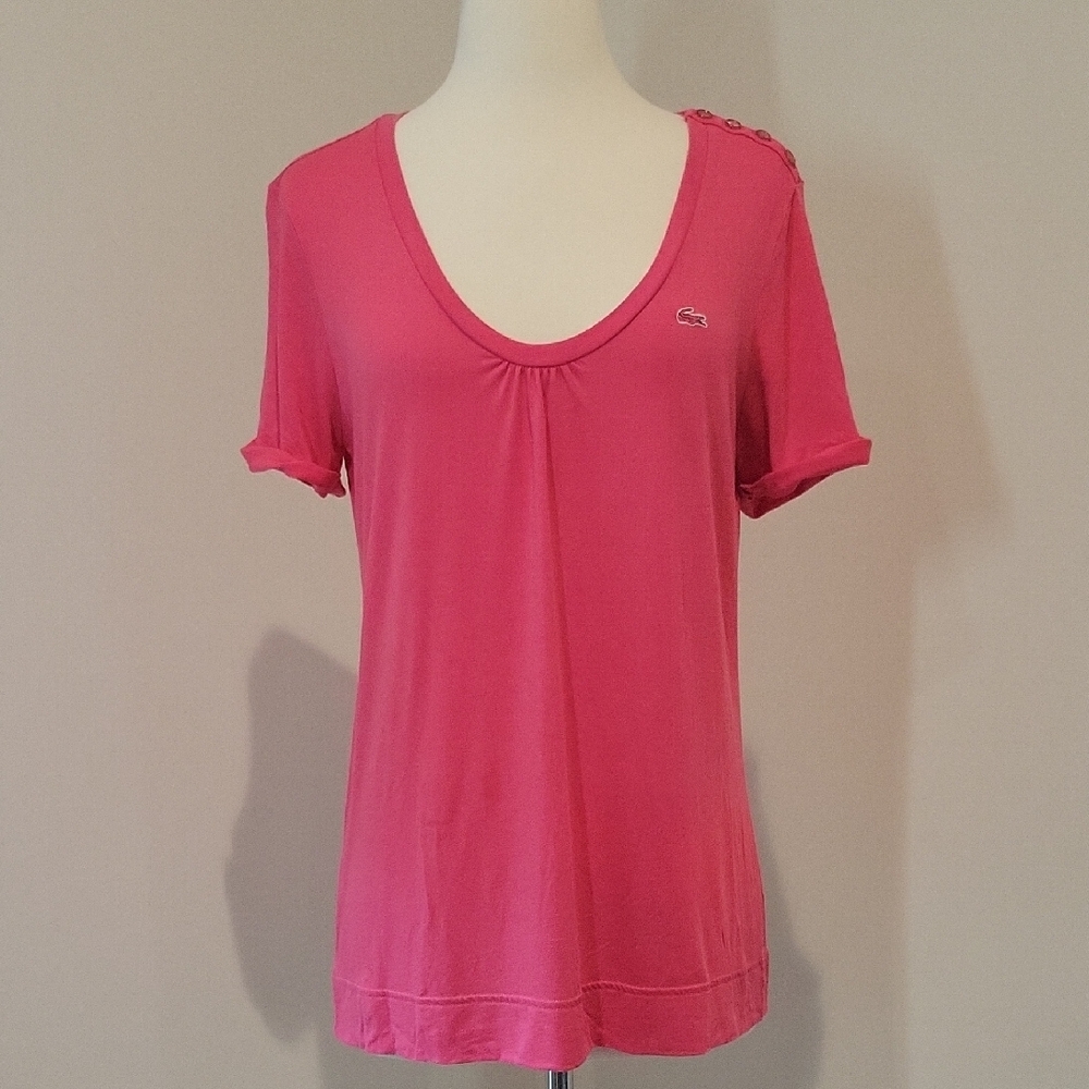 Lacoste Scoop Neck Short Sleeve Tee